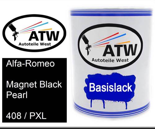 Alfa-Romeo, Magnet Black Pearl, 408 / PXL: 1L Lackdose, von ATW Autoteile West.